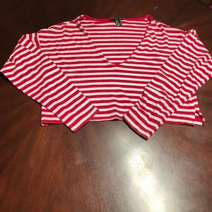 Long Sleeve Crop Top Scoop Neck